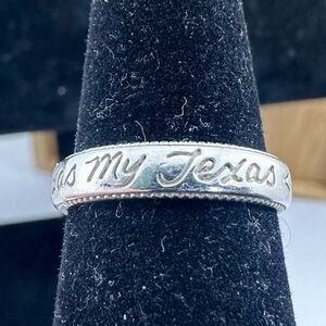 JAMES AVERY Sterling Silver Texas My Texas Ring; Texas Love; SIZE 6.25; RETIRED